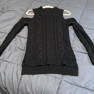 NY & Co Cable Knit Cold Shoulder Sweater